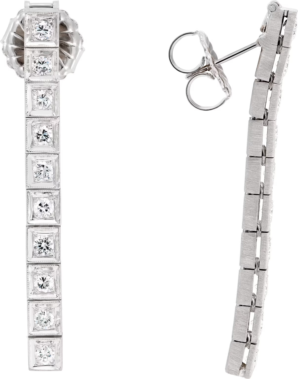Diamond drop earrings with approximately 1.00 carats in diamonds