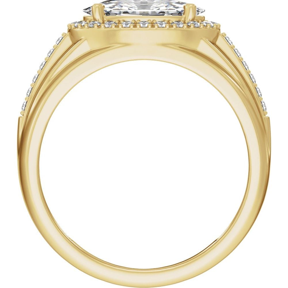 VS2 14K Gold 1 3/4 CTW Halo Lab Diamond Ring