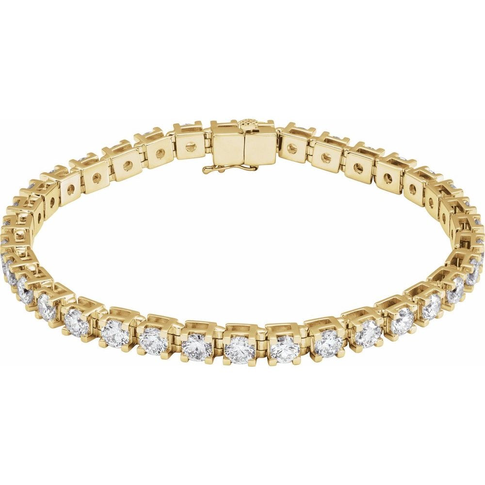 14K Gold 8 CTW Lab-Grown Diamond Line 7 1/4" Bracelet