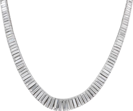 Diamond necklace in platinum approx. 20 carats in F-G color, VVS-VS clarity