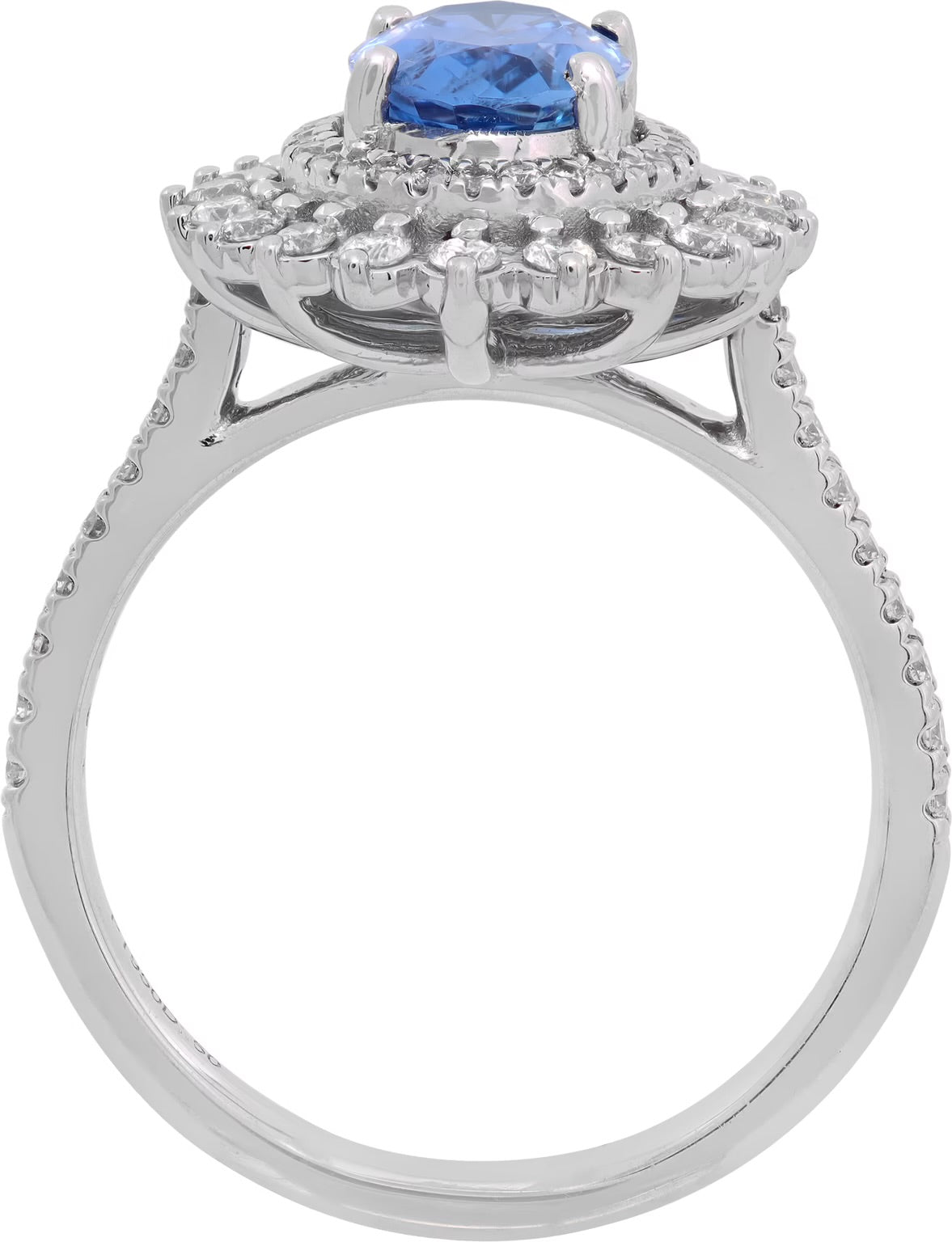 Oval cut sapphire & diamond ring in platinum Size 7