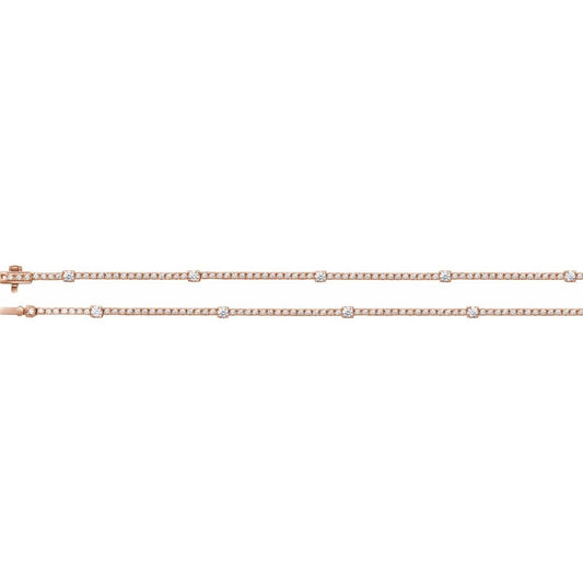 14K Rose Gold 4 CTW Lab-Grown Diamond Line 16" Necklace