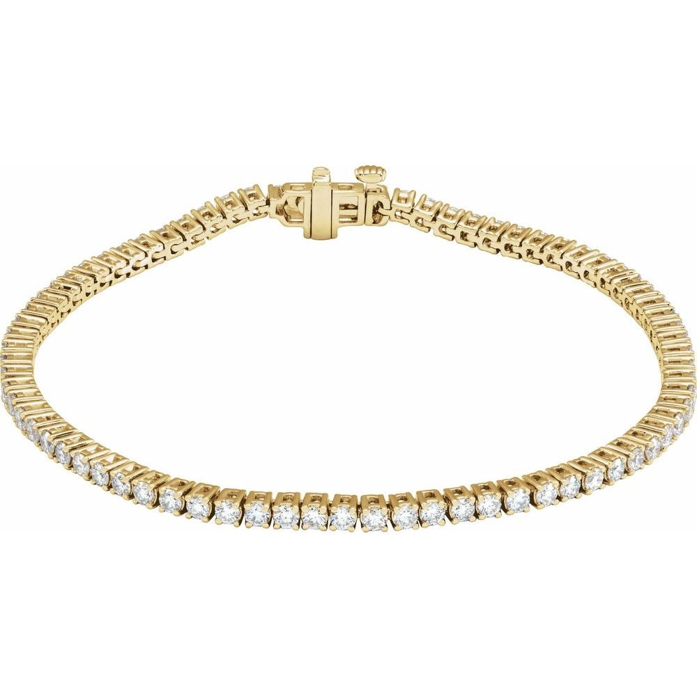 14K Gold 2 CTW Lab-Grown SI1 Diamond Line 7" Bracelet