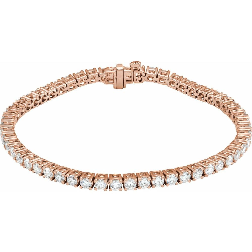14K Rose Gold 5 CTW Lab-Grown SI1 Diamond Line 7" Bracelet