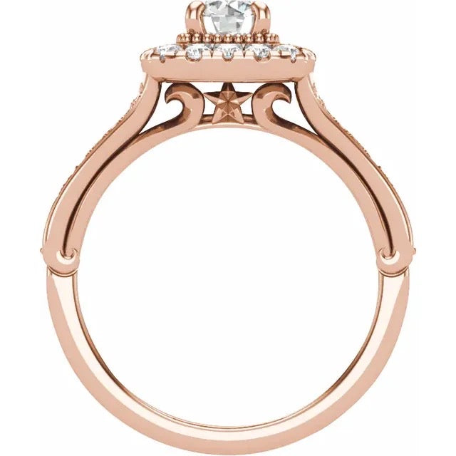 14K VS2 Round 1/2-1 CT Ring