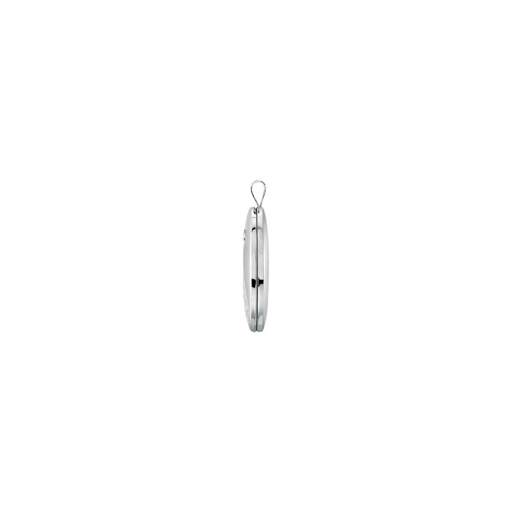 Sterling Silver Oval .015 CT Natural Diamond Footprints Locket