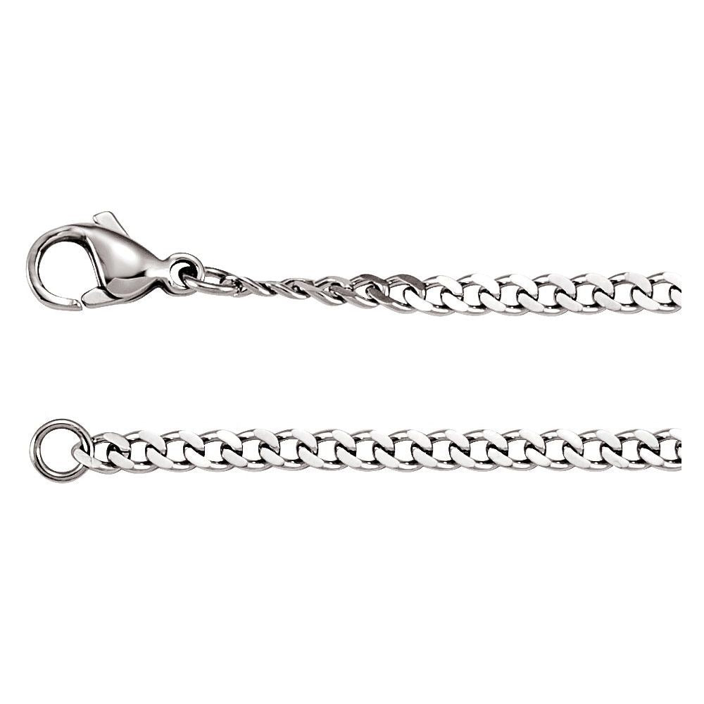 Stainless Steel 3.2 mm Diamond-Cut Curb 18" Chain