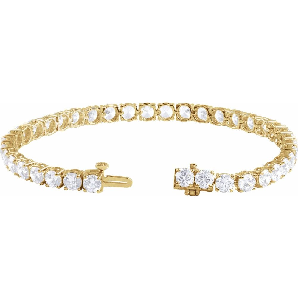14K Gold 6 CTW Lab-Grown SI1 Diamond Line 7" Bracelet