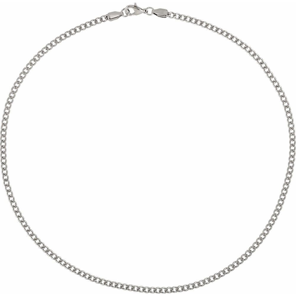 Stainless Steel 3.2 mm Diamond-Cut Curb 30" Chain
