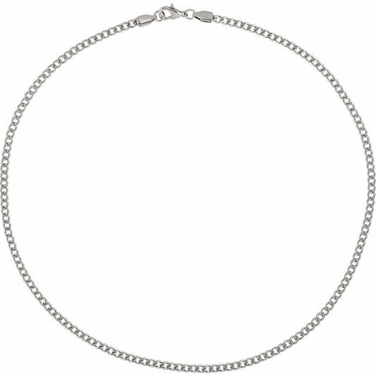 Stainless Steel 3.2 mm Diamond-Cut Curb 30" Chain