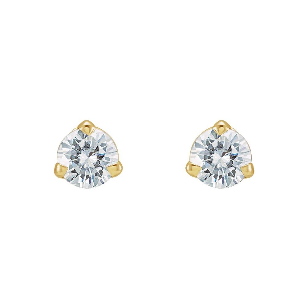 14K Gold 3 mm Stuller Lab-Grown Moissanite™ Earrings