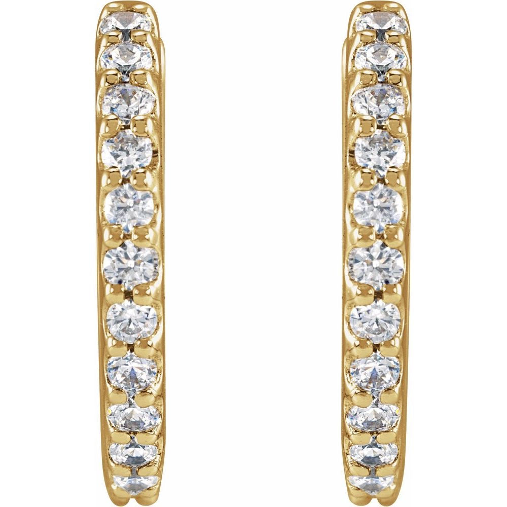 14K Gold 1/2 CTW Lab-Grown Diamond 13.64 mm Hoop Earrings
