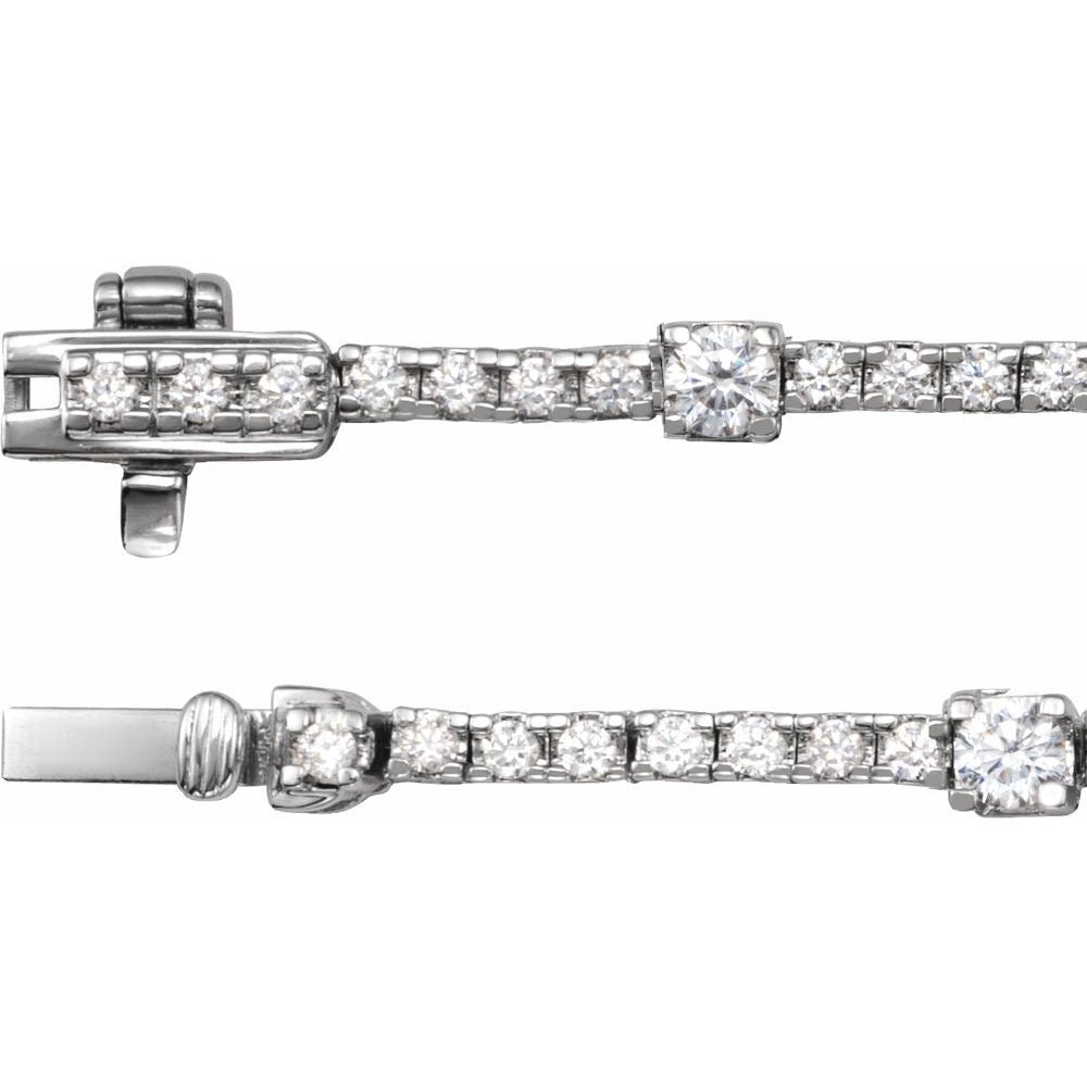 14K White Gold 4 CTW Lab-Grown Diamond Line 16" Necklace