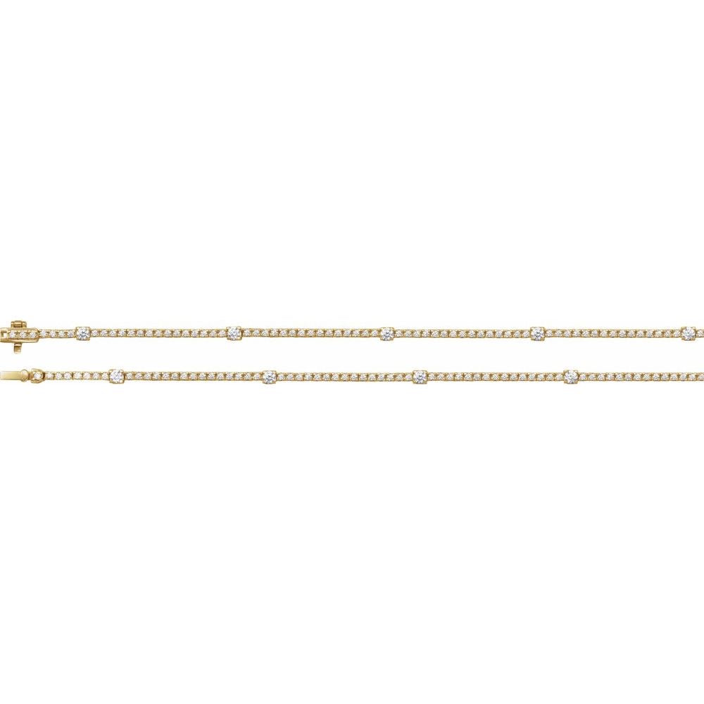14K Gold 4 CTW Lab-Grown Diamond Line 16" Necklace