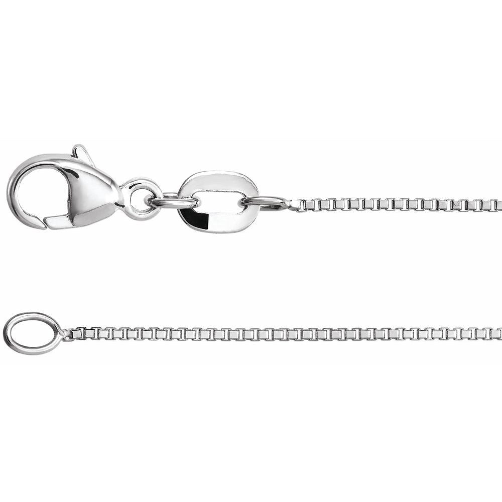Sterling Silver .8 mm Diamond-Cut Box 18" Chain
