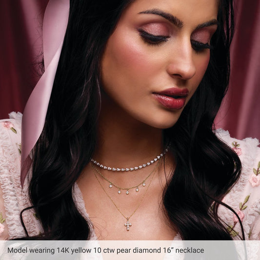 14K White Gold 10 CTW Lab-Grown Diamond Line 16" Necklace