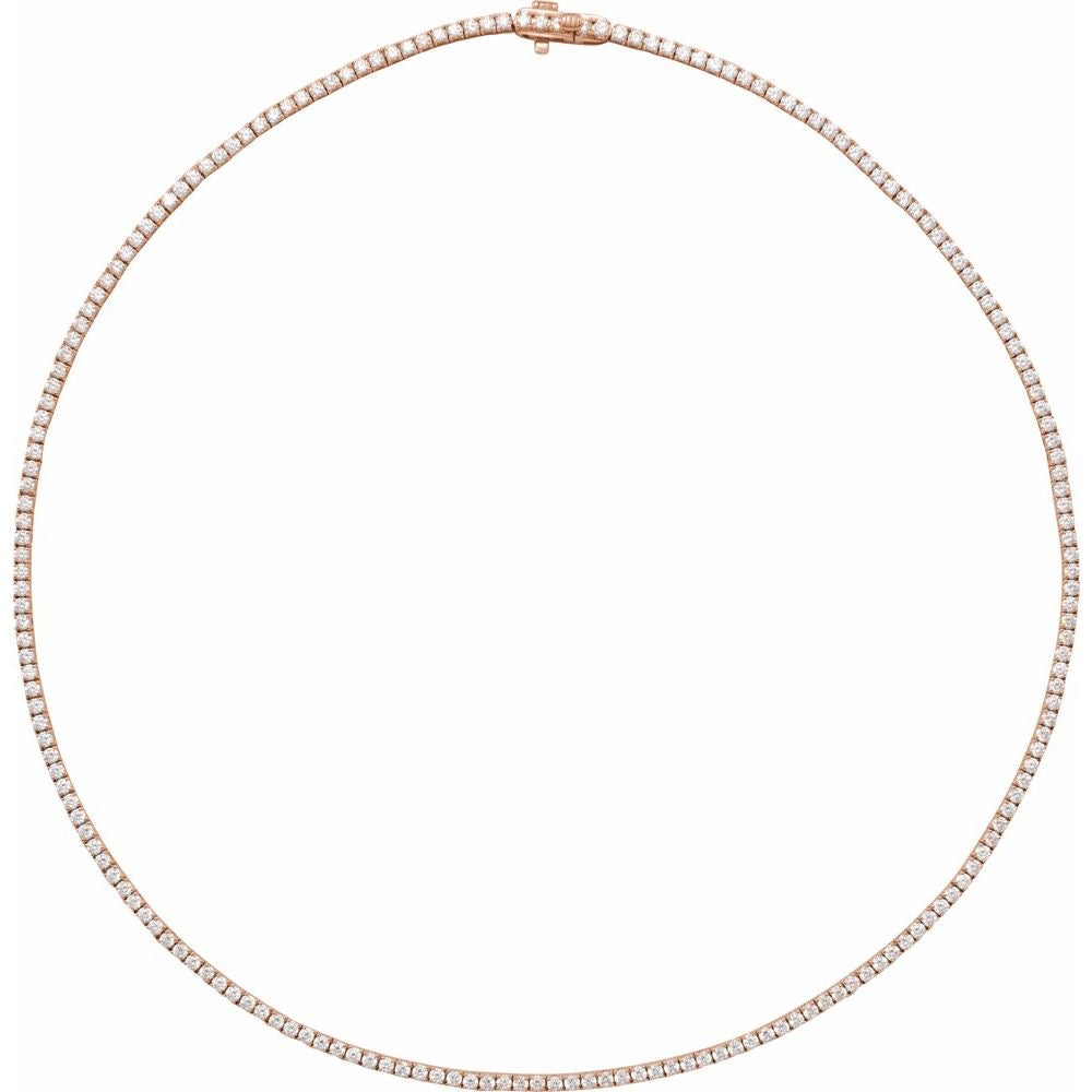 14K Rose Gold 5 7/8 CTW Lab-Grown Diamond Line 16" Necklace