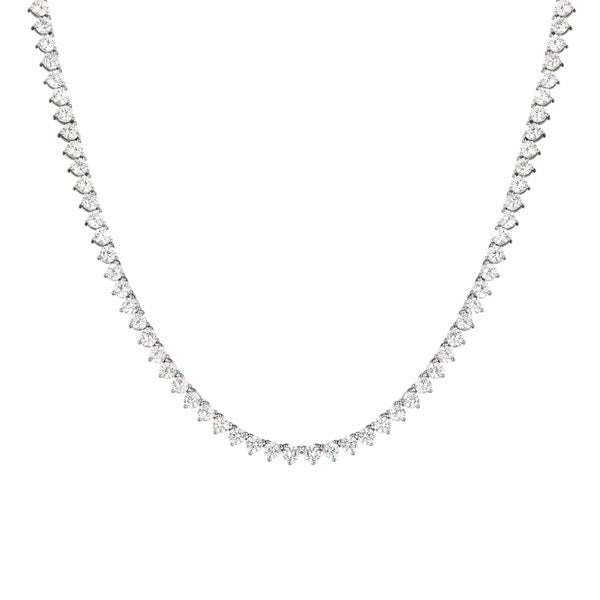 Handmade Tennis Necklace With Cubic Zirconia In Sterling Silver (2 mm - 4 mm)