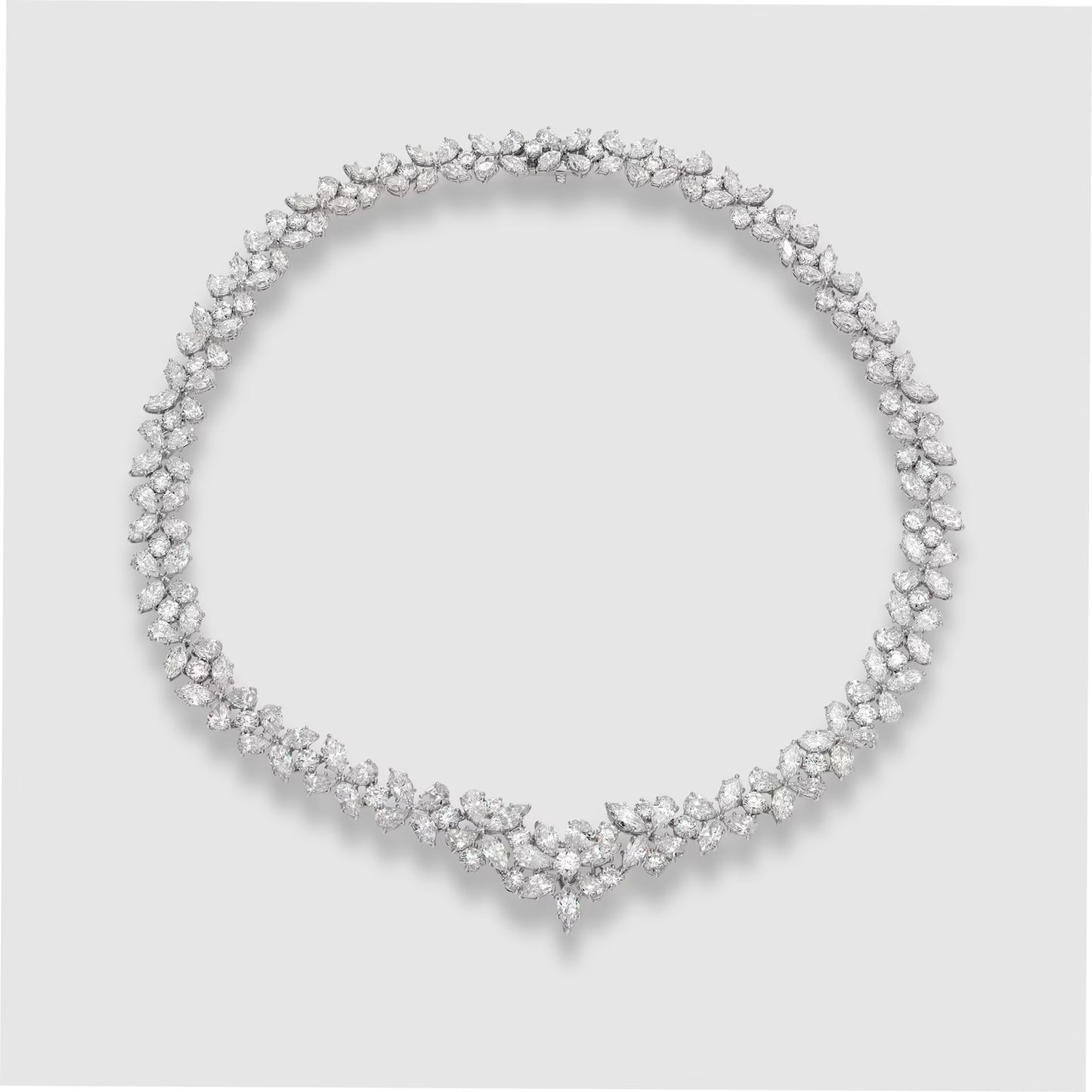 Diamond Necklace,total approx 50 Ct,18k.Marquise,Pear,Round Brilliant diamonds
