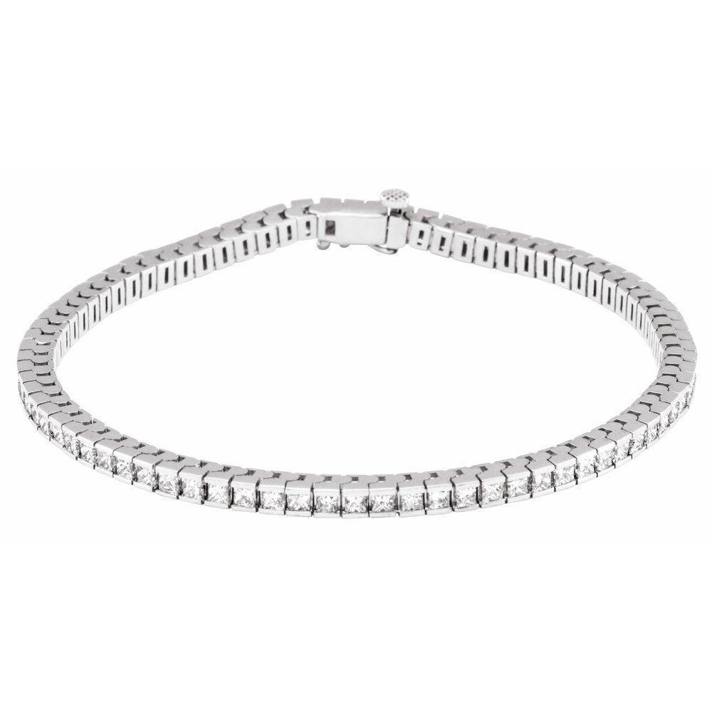 14K White Gold 3 9/10 CTW Natural Diamond Line 7 1/4" Bracelet