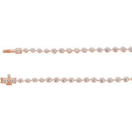 14K Rose Gold 6 3/4 CTW Lab-Grown Diamond Line 16" Necklace