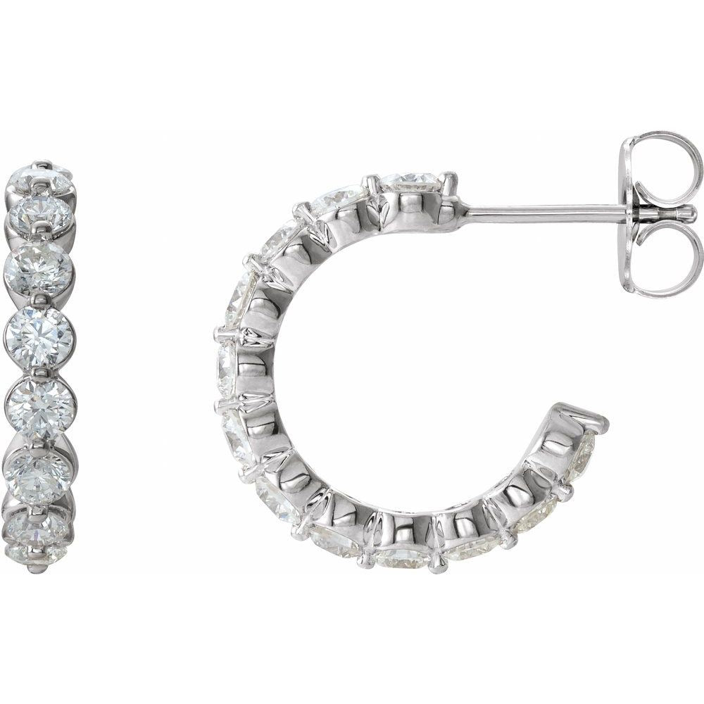 14K White Gold 1 3/8 CTW Lab-Grown Diamond 16.5 mm Hoop Earrings
