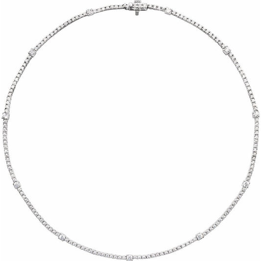 14K White Gold 4 CTW Lab-Grown Diamond Line 16" Necklace