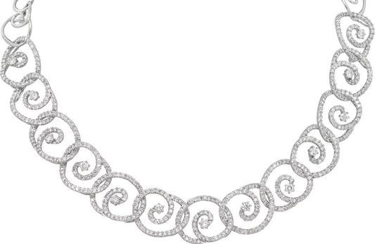 Diamonds necklace in 18k white gold approx. 9.00 carats diamonds.