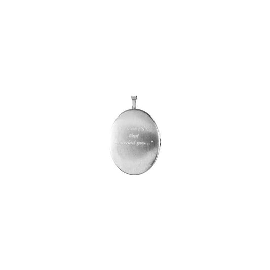 Sterling Silver Oval .015 CT Natural Diamond Footprints Locket