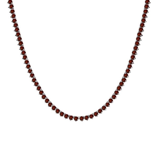 Handmade 14k AAA Garnet Tennis Necklace In 14k Gold (1.75-4.0mm)