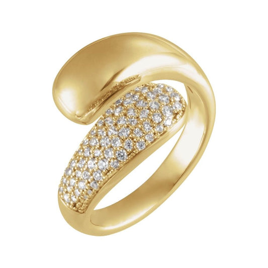 14K Gold 1/2 CTW Natural Diamond Bypass Ring