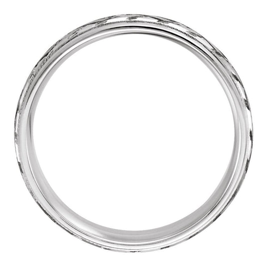 Palladium 7 mm Milgrain Woven Comfort-Fit Band Size 8