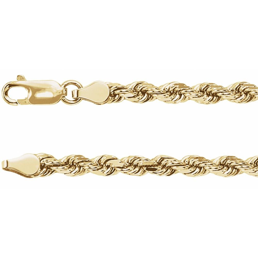 14K Gold 4 mm Rope 16" Chain