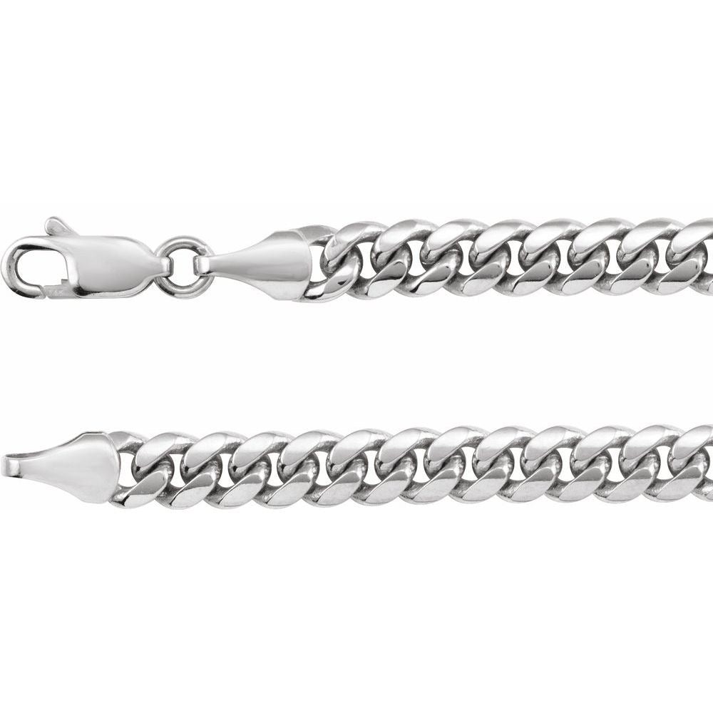 Sterling Silver 5 mm Miami Cuban Curb 8" Chain