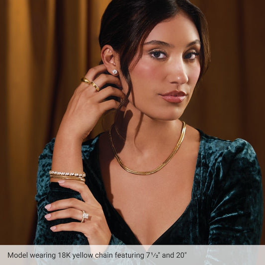 18K Gold 6.2 mm Diamond-Cut Curb 7" Chain