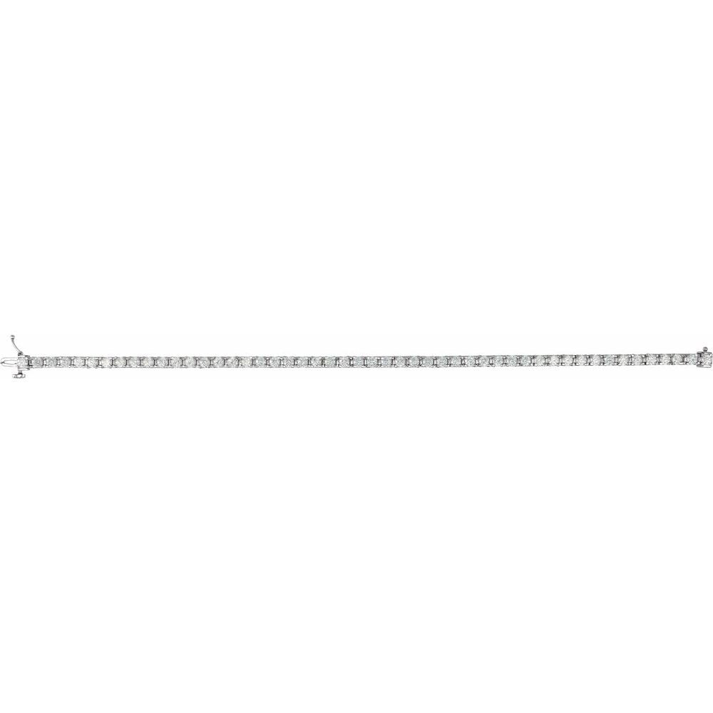 14K White Gold 4 CTW SI1 Lab-Grown Diamond Line 7 1/4" Bracelet