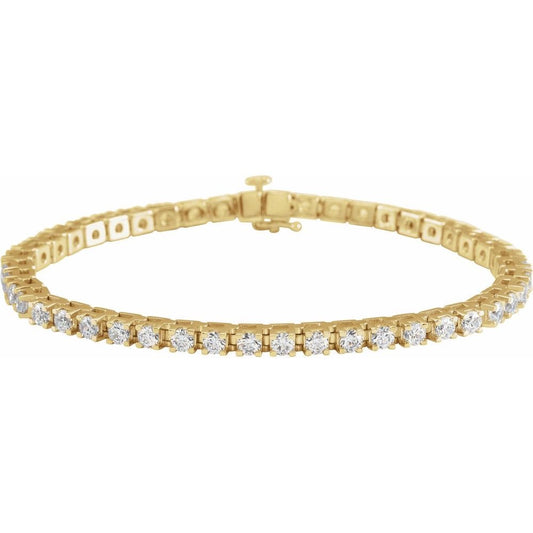 14K Gold 4 CTW Lab-Grown SI1 Diamond Line 7 1/4" Bracelet