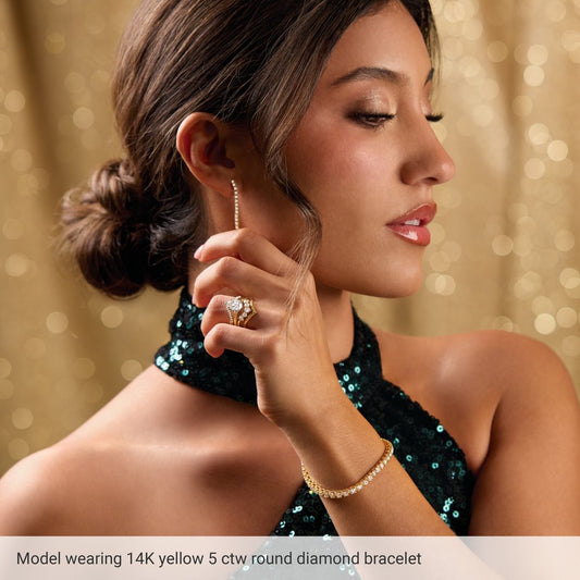 14K Gold 6 CTW Lab-Grown SI1 Diamond Link 7 1/4" Bracelet