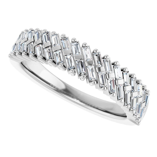 14K White Gold 3/4 CTW Natural SI/F Diamond Anniversary Band