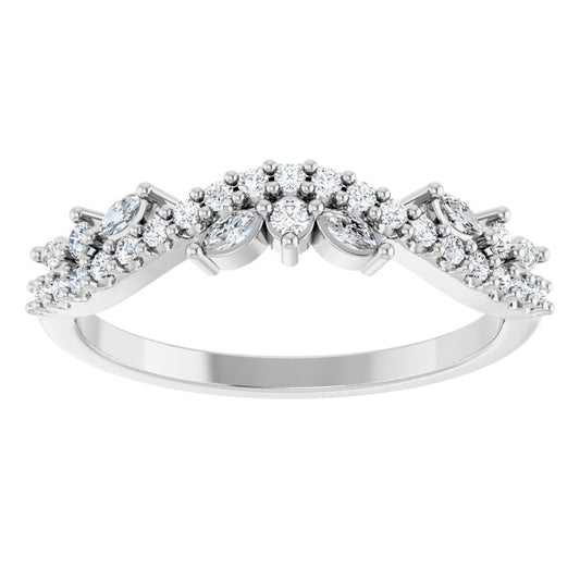 14K White Gold 1/3 CTW Natural SI/F Diamond Anniversary Band