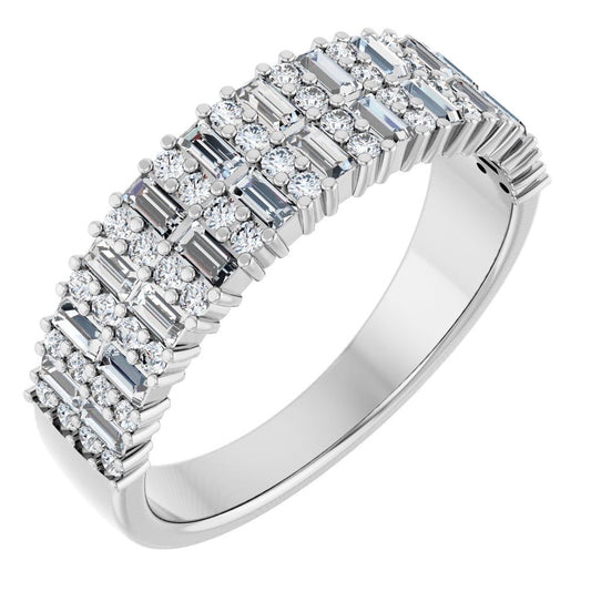 14K White Gold 7/8 CTW Lab-Grown VS/F Diamond Anniversary Band