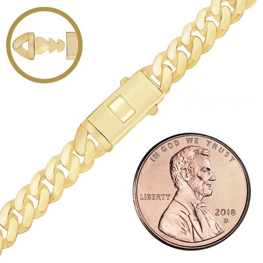 14K Handmade Cuban Bracelet (4mm-11mm)