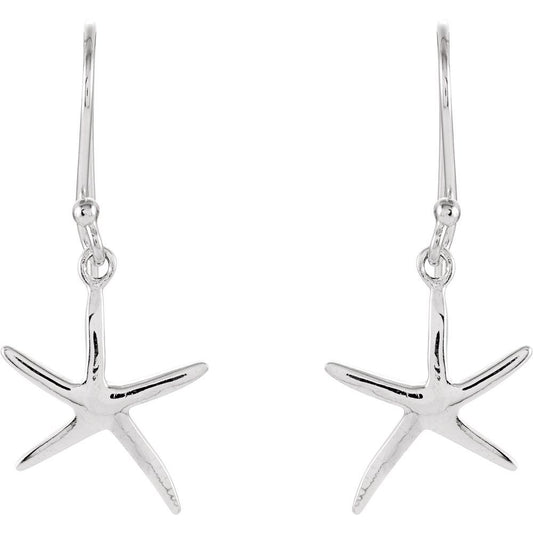 Sterling Silver Starfish Earrings
