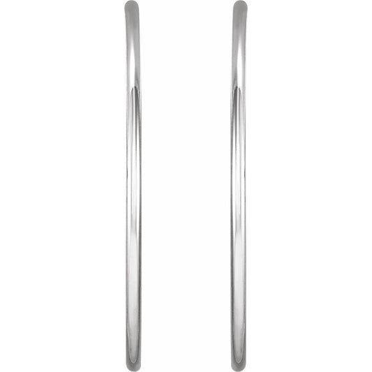 Sterling Silver Endless Tube 40 mm Hoop Earrings
