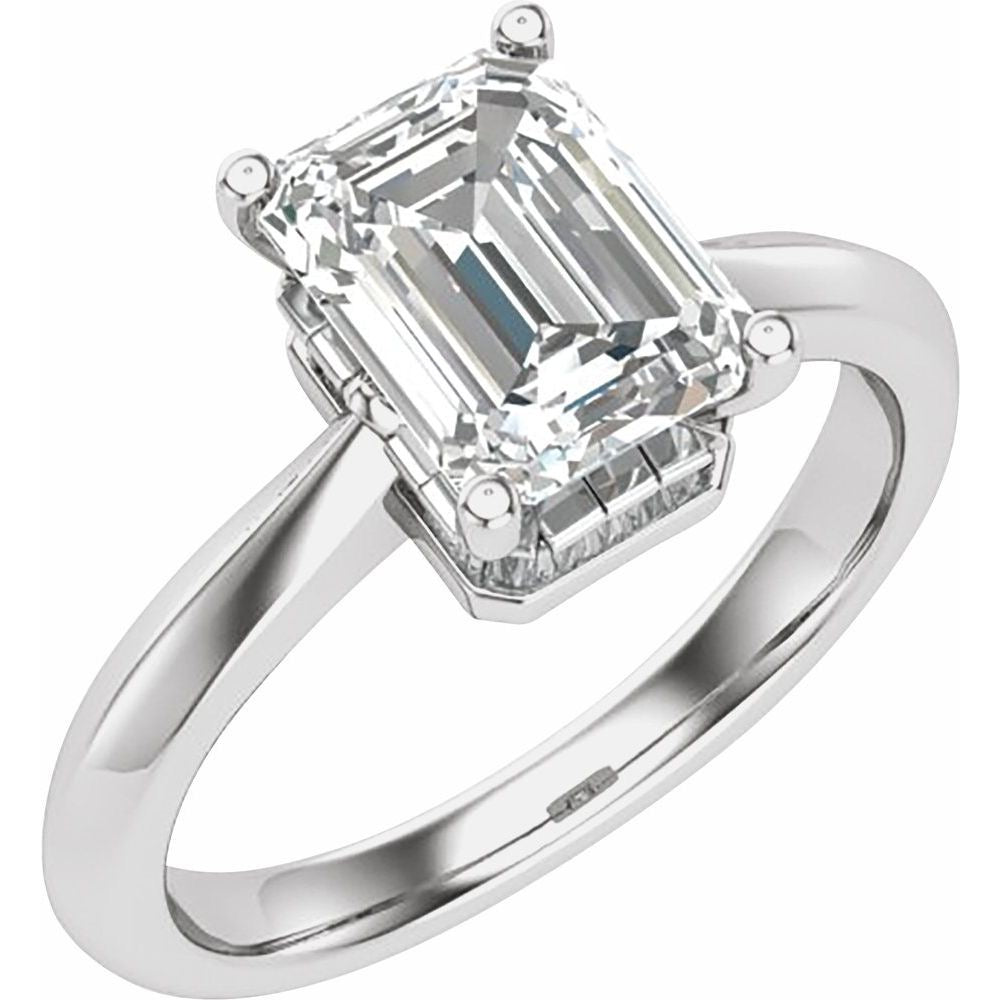 14K White 7 x 5 mm 1/5 CTW Natural Diamond Engagement Ring