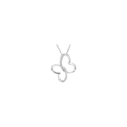 Sterling Silver .005 CT Natural Diamond Wings of Comfort™ 18" Necklace