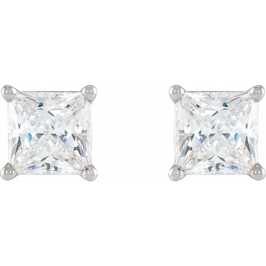 14K White 5/8 CTW Natural Diamond Earrings