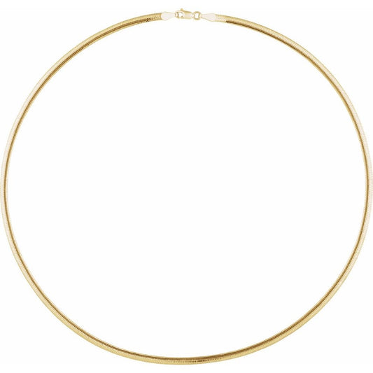 14K Gold 3.2 mm Reversible Diamond-Cut Snake 18" Chain