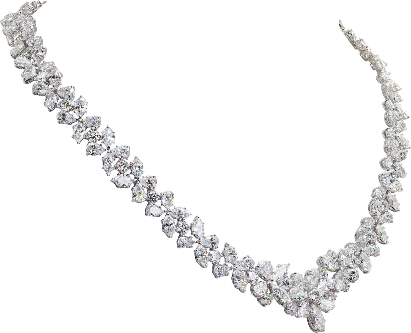 Diamond Necklace,total approx 50 Ct,18k.Marquise,Pear,Round Brilliant diamonds