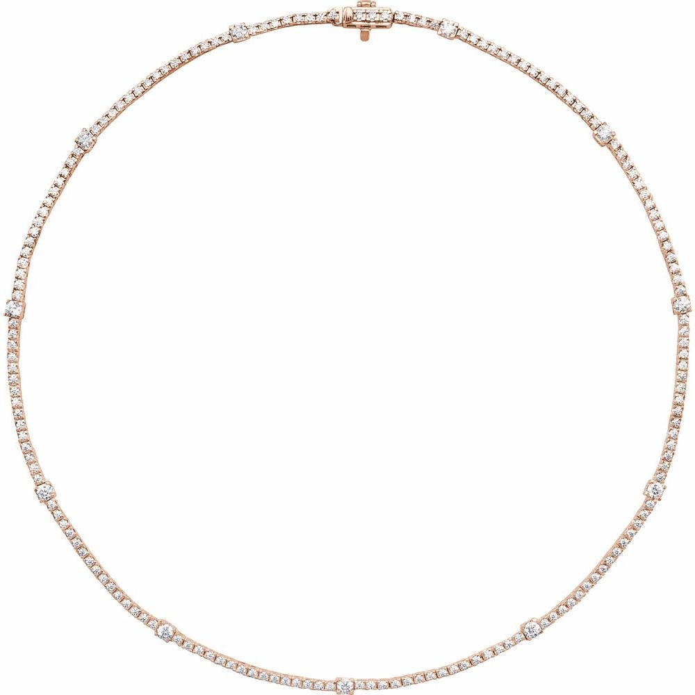 14K Rose Gold 4 CTW Lab-Grown Diamond Line 16" Necklace